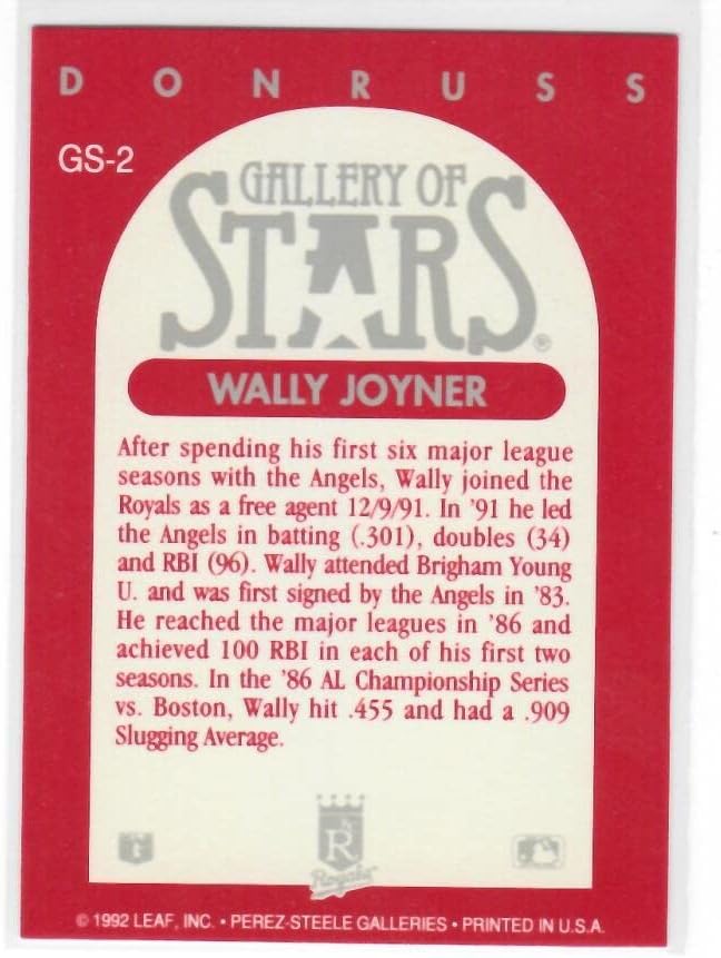 1992 Галерија за тројно играње на starsвезди GS-2 Воли oyојнер Канзас Сити Ројалс МЛБ Бејзбол картичка НМ-МТ