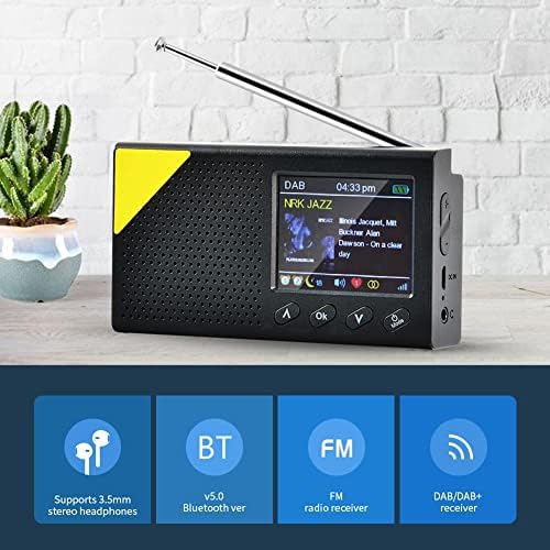 GKMJKI Portable-5.0 Digital Radio DAB/DAB + и FM приемник дома со употреба на 2,4 инчен LCD екран на екранот стерео излез