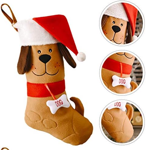 Doitool 1 парчиња прекрасна чорапи за подароци што висат торба Божиќ тематски чорапи обликувани подвртки за торбички за подароци
