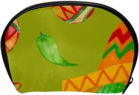 Патување Шминка Торба, Козметичка Торба Сочинуваат Организатор Случај, За Жени Чанта За Тоалети Додатоци Четки, Мексикански Стил Кактус Топол
