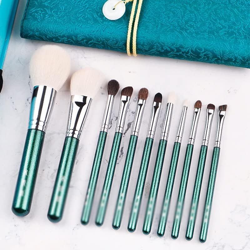 WYBFZTT-188 ШИСУП Четка-Персино зелена 11 парчиња меки четки за козметички алатки и пенкало за убавина за почетници