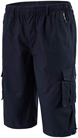Ниуки Машки мулти џебни шорцеви еластични панталони за половината