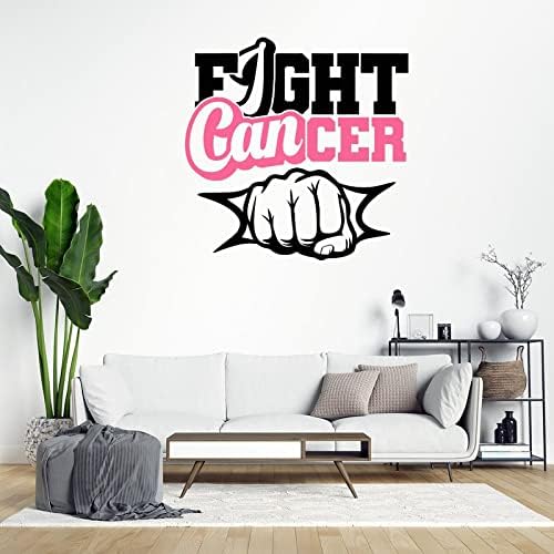 Борба за рак тупаница винил wallид Декал розова лента налепници на wallидови, борба против рак на рак, декоративни декоративни декоративни
