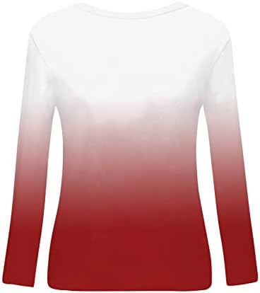 Зимски кошули на Енија за жени кукавички врат Божиќен печатен пулвер случајно плус големина женска есенска облека