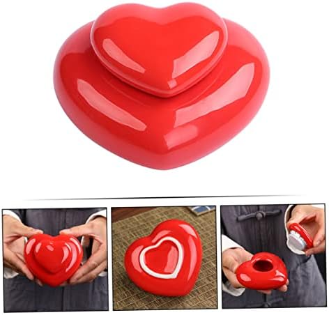 Cabilock Подарок JAR Орнамент контејнер срцев кармин Кинески подароци за усни мелем контејнери срцева керамика тегла за усни