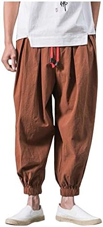 Миашуи шема харем панталони обични нозе широки панталони панталони лабави еластични модни машки бои машки панталони