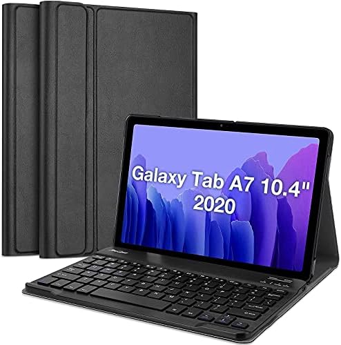 Procase Galaxy Tab A7 10.4 инчи 2020 пакет на тастатура со тастатура со целосна катче за три пати, фолио куќиште со вграден заштитник