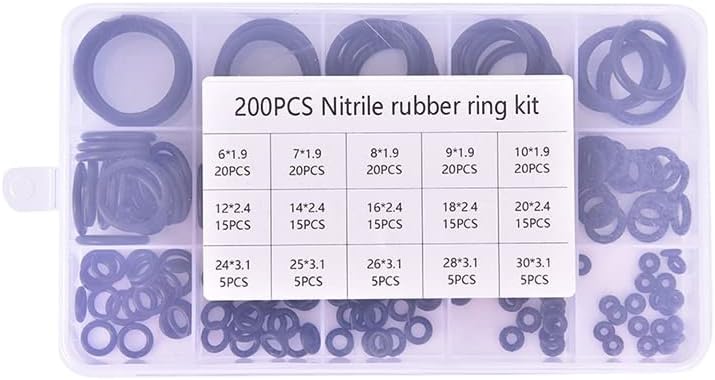 200 парчиња/сет o прстен комплет хидролок гума од о-прстени за запечатување на мијалник за миење садови