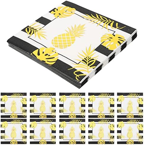 Гадпипартиски Салфетки за Еднократна употреба 40 парчиња Хавајски Салфетки Тропски Лисја Хартиени Салфетки Салфетки За Ручек Коктел Салфетки