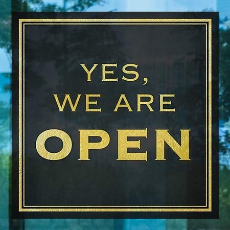 CGSignLab | Да, Ние Сме Отворени-Класичен Златен Прозорец Прицврстување | 24 x24