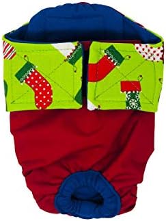 Божиќни Чорапи за Баркер на Црвена Водоотпорна Премиум Пелена За Мачки, М, Со Панталони Со Обетка За Опашка За Веселба, Прскање, Инконтинентни