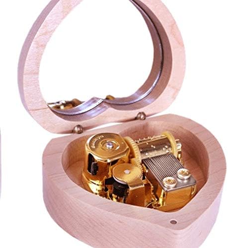Mxiaoxia Maple рачно изработена дрвена loveубовна музика кутија Божиќ роденден подарок за роденденски подарок музички кутија