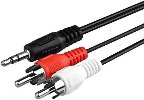 Аудио кабел Monoprice - 6 стапки - црна | 3,5мм стерео кабел и аудио/стерео кабел - 6 стапки - црна | 3,5мм стерео приклучок/2