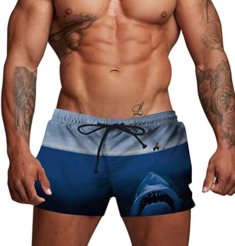 Мажи шорцеви Новини за мажи пливање Брзо суво 3Д печатено мрежи плажа табла шорцеви за мажи Обични шорцеви со џебови