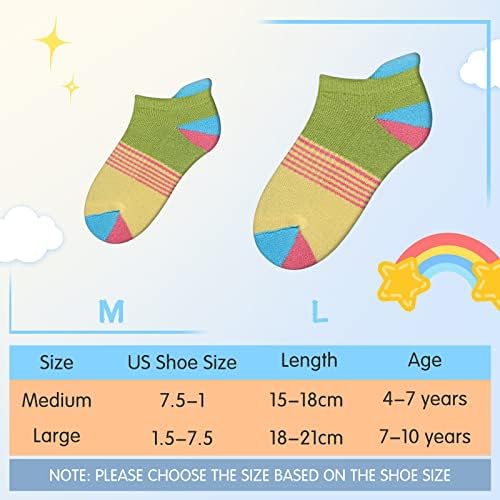 Комфоекс Девојки Чорапи За Деца 4-6 6-8 8-10 Години Глуждот Атлетски Памучни Кратки Чорапи Со Амортизиран Ѓон 6 Пара