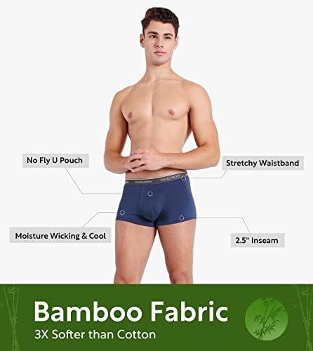 Ултра мека облека за машка облека на Дејвид Архи, ултра мека удобна бамбус рајонски стебла во 4 или 7 пакувања