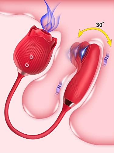 Стимулатор за секс на роза за жени - 2 во 1 фрлање на вибрирачки цицање и лижење играчка со клиториска стимулација - 10 режими -
