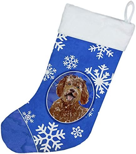 Богатства на Каролина CK3912CS Labradoodle Зимски снегулки Божиќно порибување, камин што виси чорапи Божиќна сезона забава Декорации