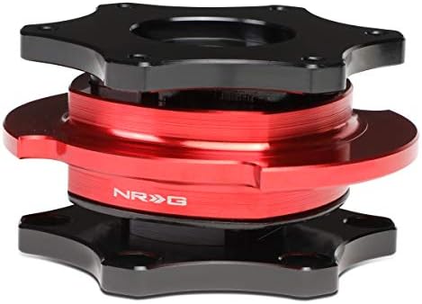 NRG иновации SRK-R200BK-RD алуминиум SFI 42.1 D во волан во воланот Брзо ослободување Адаптер центар за црно тело црвен прстен