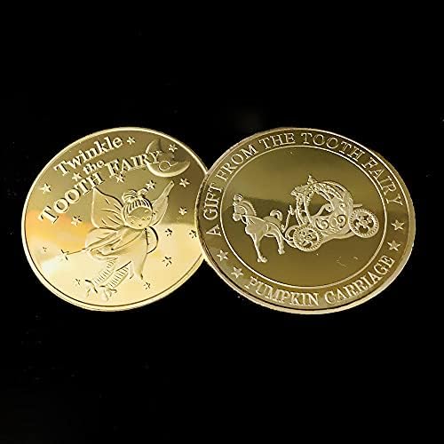 1 парчиња Комеморативна Монета Позлатена Монета Цртан Филм Самовила За Заби Детска Шифрирана Валута 2021 Колекционерска Монета Со Ограничено