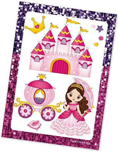 Покани за роденден на мало девојчиња принцеза забава - Дизајн на прилично розови виолетови секвенци за деца - замок и превоз принцеза