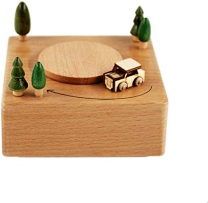 Зих дрвена музичка кутија база креативни ротирачки украси украси Детски