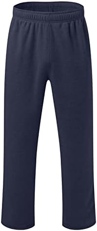 WXHN Атлетски џемпери за мажи кои влечат строги џебови на бендот дневна лабава цврста боја права мода долги панталони