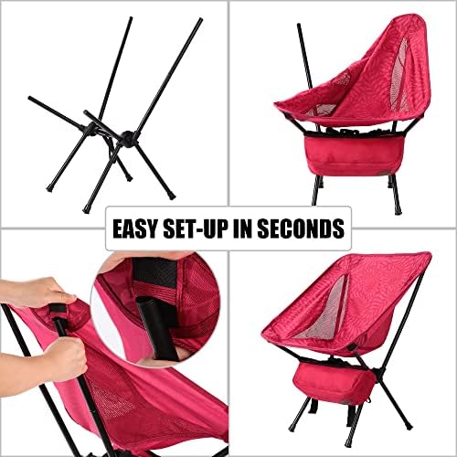Aigear Portable Camping стол лесен склопувачки столици челична рамка со странична мрежа за градење за пешачење пикник -плажа боја сина