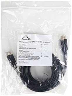 Nippon Labs DP-15-BR2 15 стапки црн дисплејпорт машко до машки w/злато позлатено 28 AWG DisplayPort v1.2 Висока бит-стапка 2 кабел М-М