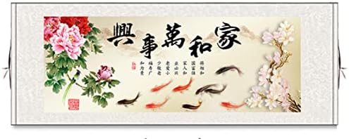 Скајсеин Кинески Фенг Шуи Сликарство цветна калиграфија Сликање на wallидни скролувања за декорација на дневна соба за внатрешни работи привлекуваат