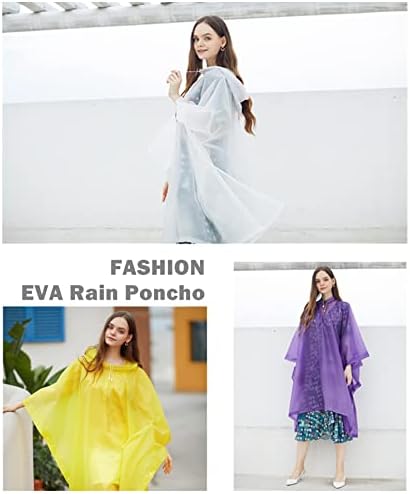 Yunlovxee Rain Poncho мантил за возрасни - 2-5 пакувања Ева водоотпорен дожд палто еднократно јакна за дожд за жени мажи итни случаи