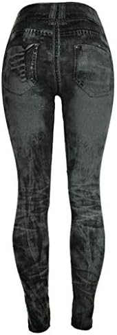 Foviguo женски колк за кревање на бомби со тексас хеланки врзување боја еластична тенка слаби исечени панталони панталони