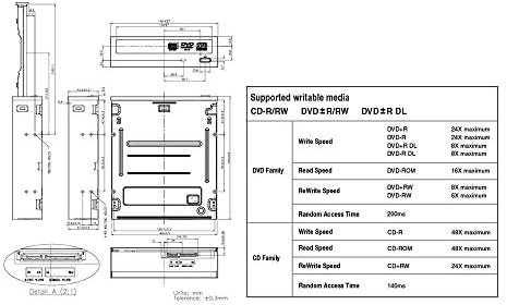 Optiarc AD-5290S-PLUS 24X SATA Внатрешен ДВД Оптички дискови со горилник со 8,7 GB Overburn за поддршка на XGD3