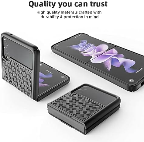 Microseven Galaxy Z Флип 3 5g Ремен Клип Случај, Тенок Телефон Случај Со Футрола Црна