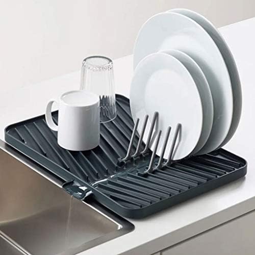 Рак за сушење на садови за дренажен сад jahh - рачка за сушење на пластична чинија со дренажа