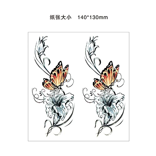 Jjkun 5 парчиња пеперутка цвет цвет царски секции налепници за тетоважа покриваат лузни водоотпорни женски симулации тетоважа