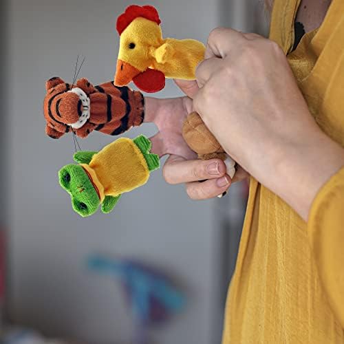 24 парчиња кукли со прсти Поставете мини полнети животни прсти играчки за кукли за раскажување приказни за играње наставни емисии