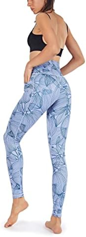 Јога панталони CyckingWD со џебови за жени, контрола на стомакот со голема половината што не се гледаат низ панталони за тренинзи