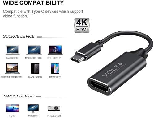 Работи од Volt Plus Tech HDMI 4K USB-C комплет компатибилен со Realme GT 2Pro професионален адаптер со дигитален целосен 2160P,