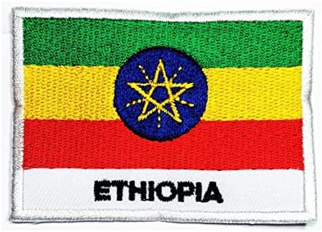 Кленплус 2 парчиња. 1. 7Х2, 6 ИНЧИ. Етиопија Знаме Лепенка Земја Национално Знаме Закрпи ЗА САМ Костим Јакна Маица Фармерки Шапка