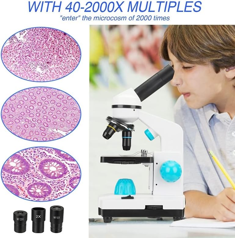Микроскоп Додатоци 100-2000x Зголемување Биолошки Микроскоп Лабораторија Потрошен Материјал