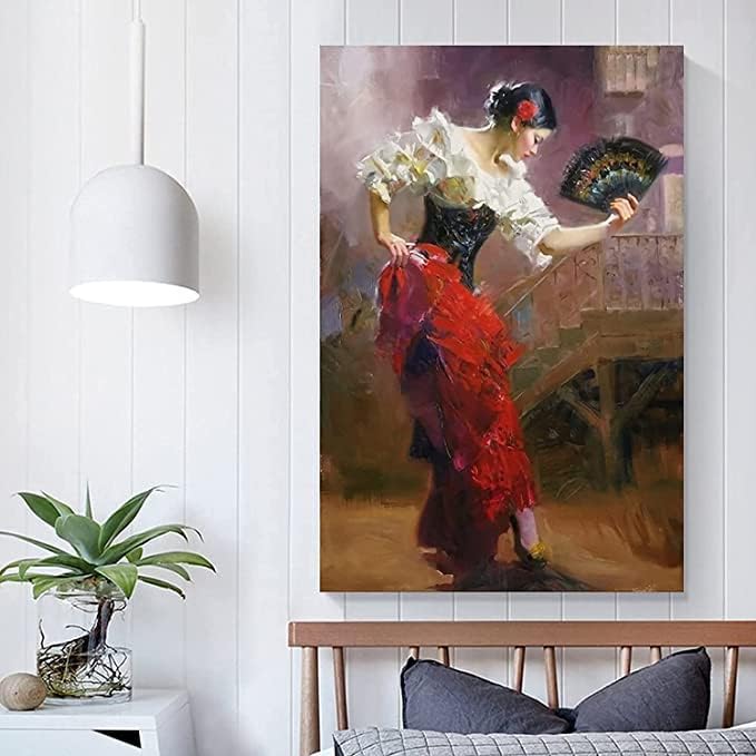 Цртан филм фламенко танчер плака за сликање на постер за снимање декор за спортски пејзаж канцеларија дневна соба декор подарок
