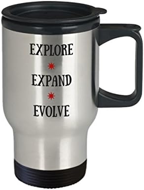 Смешна кригла за патувања - Истражете го Evolve Travel Chug - Смешни чаши за патувања за жени - Смешни чаши за патувања за мажи - кампери патувања
