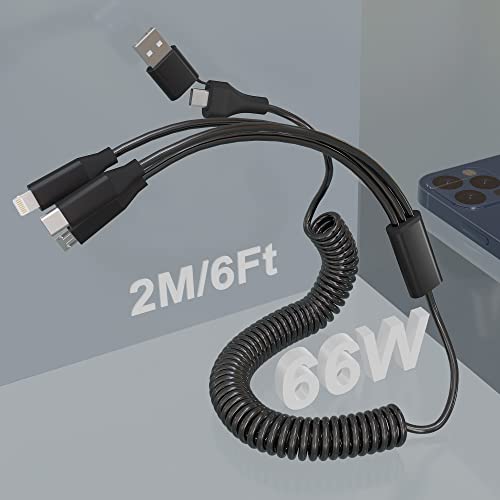 Ketaky Plus USB C до мулти -кабел за полнење, кабел за полначи со повеќе телефонски полначи од 6ft/2m 5 во 1 кабел за полнење на iPhone USB