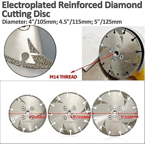 Планински мажи го видоа Блејд 2 парчиња 4,5 обложени дијаманти за мелење на дијаманти M14 прирабница со заштита од 115мм Електроплетирано
