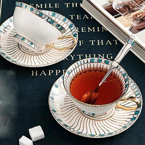 Genigw злато насликана коска Кина кафе сет порцелански чај постави керамички сад со шеќер чаша чајник млечен бокал