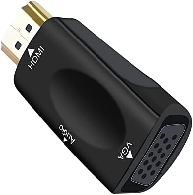 DTech HDMI До VGA Адаптер со 3,5 mm Аудио Порта За Компјутерски Монитор КОМПЈУТЕР ТВ 1080P HD Видео