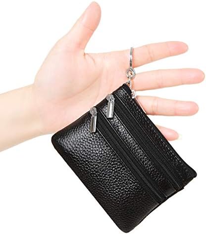 Женска Вистинска Кожна Чанта За Монети Мини Торбичка Смени Паричник Со Приврзок За Клучеви