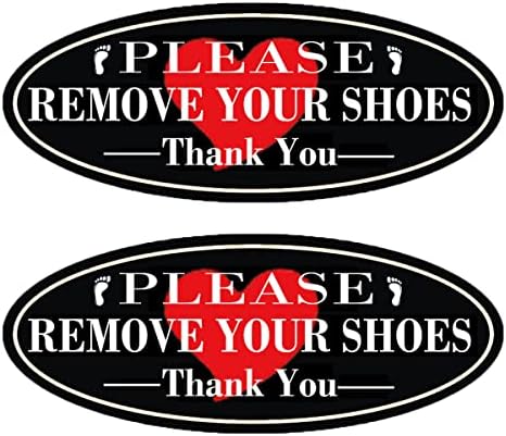 Ве молиме, извадете ги чевлите благодарам знак, 2 x 5 инчи силни самолепливи налепници за декорација на домови