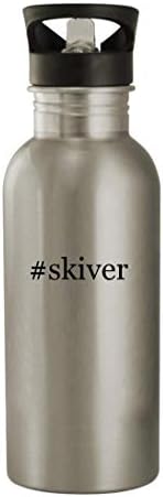 Подароци на Ник Нок skiver - 20oz Нерѓосувачки челик хаштаг шише со вода, сребро